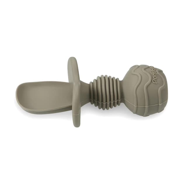 PandaEar 6 Pack Silicone Baby Spoons and Fork Feeding Set- Anti-Choke First Self Feeding Utensils for Baby Led Weaning Ages 3 Months (Tan,Walnut&Grey) preview 8