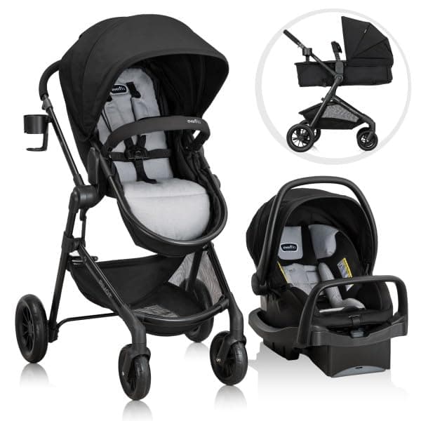 Evenflo Pivot Modular Travel System with LiteMax Infant Car Seat (Oxford Black)