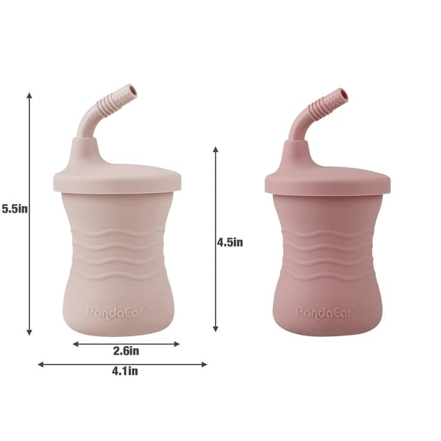 PandaEar 12PCS Silicone Baby Feeding Set | 2 Sectioned Baby Suction Plate, 2 Baby Bibs, 2 Toddler Cup, 4 Baby Spoons & 2 Baby Forks | Baby Led Weaning Supplies preview 6