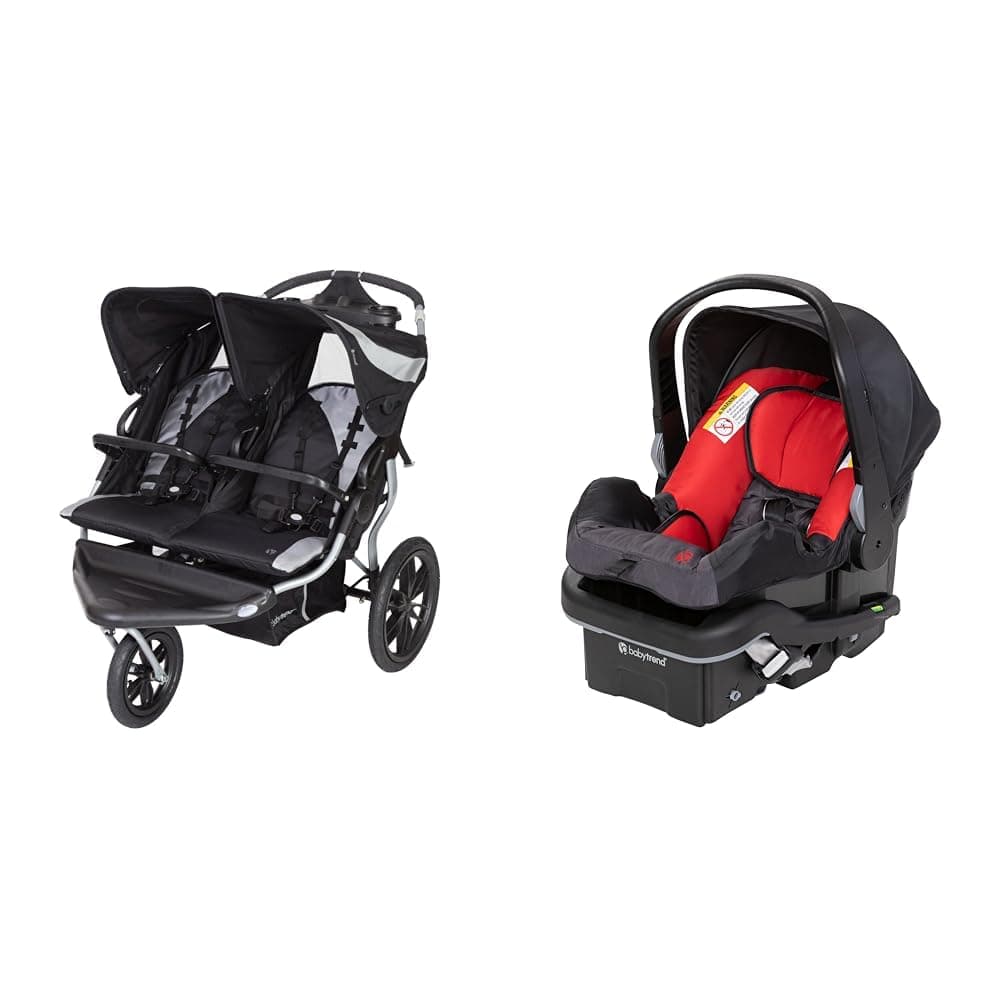 Baby Trend Navigator Lite Double Jogger Stroller with EZ-Lift Plus 35 Infant Car Seat and Base