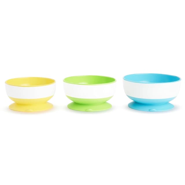 Munchkin Stay Put Suction Bowls for Baby and Toddler, 3 Pack, Blue/Green/Purple preview 10