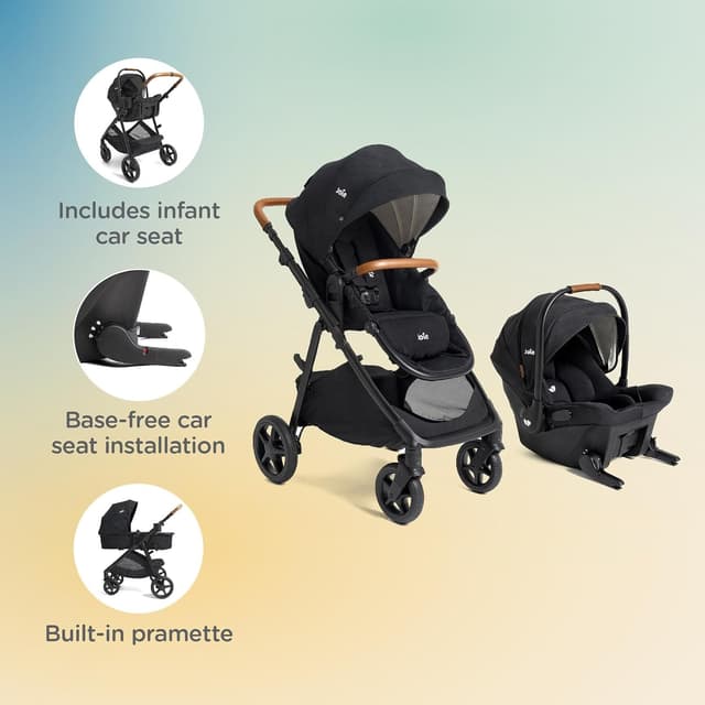 Joie Ginger and Mint Latch Travel System – 4-in-1 Travel System with Base-Free Infant Car Seat & Stroller, Built-in Latch for Easy Install and an Included All-Terrain Stroller (Shale Dark) preview 6
