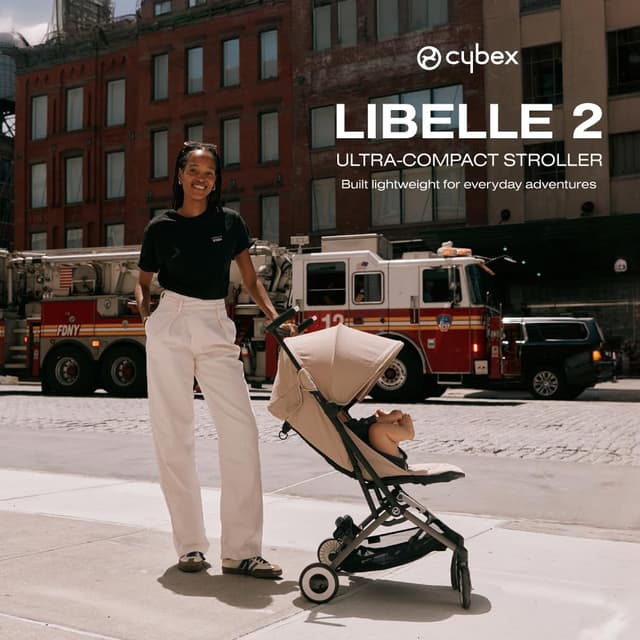 Cybex Libelle 2 Travel Baby Stroller - Lightweight Carry-On Travel Stroller for Airplane with One-Hand Recline, Compatible with CYBEX Car Seats, Magic Black preview 5