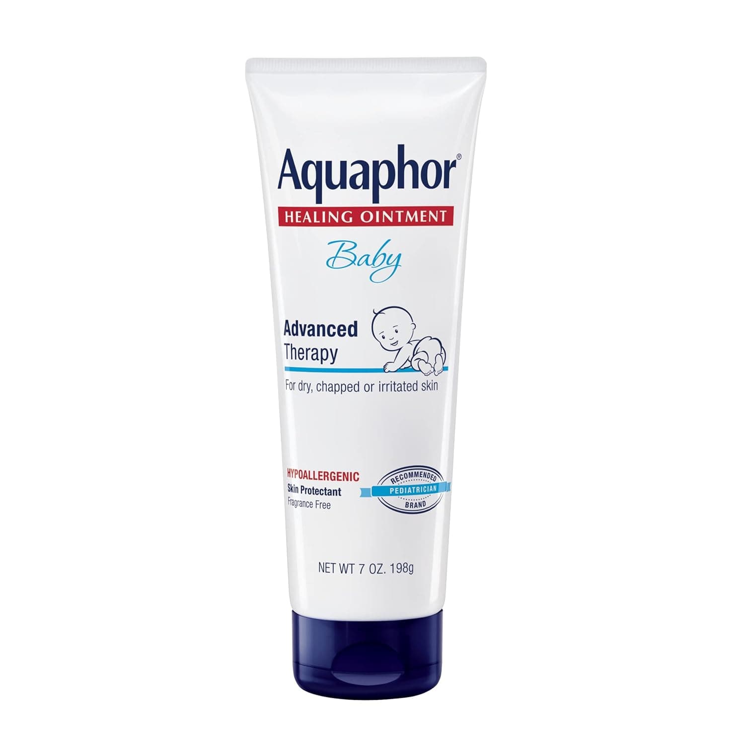 Aquaphor Baby Healing Ointment Advanced Therapy Skin Protectant, Dry Skin and Diaper Rash Ointment, 7 Oz Tube