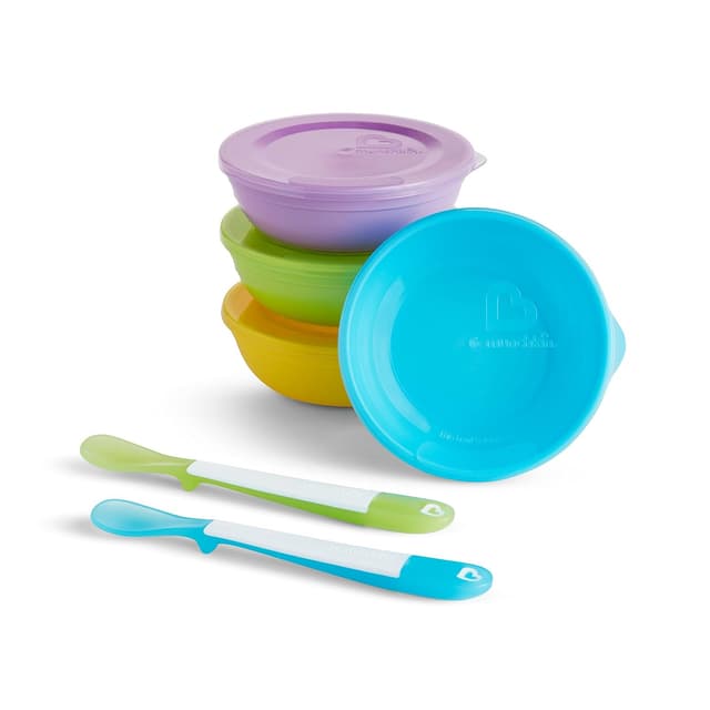 Munchkin® Love-a-Bowls™ 10 Piece Baby Feeding Set, Includes Bowls with Lids and Spoons, Multicolor preview 1