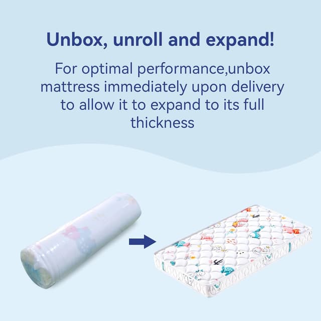 Premium 5" Crib Mattress and Toddler Mattress, Dual-Sided and Firm, Hypoallergenic Crib Mattress, Fits Standard Crib and Toddler Bed preview 8