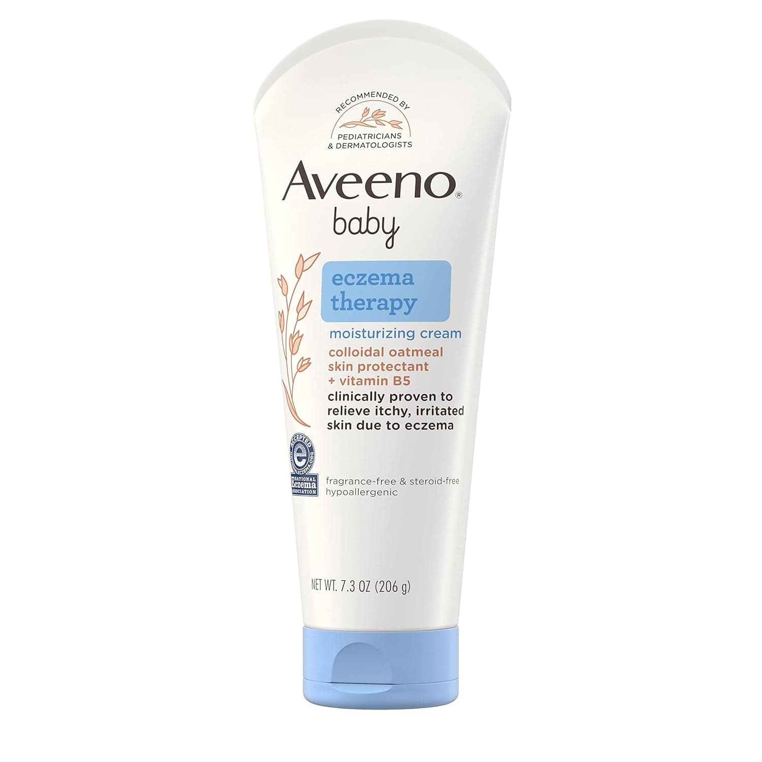 Aveeno Baby Eczema Therapy Moisturizing Cream, Natural Colloidal Oatmeal &amp; Vitamin B5, Moisturizes &amp; Relieves Dry, Itchy, Irritated Skin, Paraben &amp; Steroid &amp; Fragrance Free, 7.3 Oz