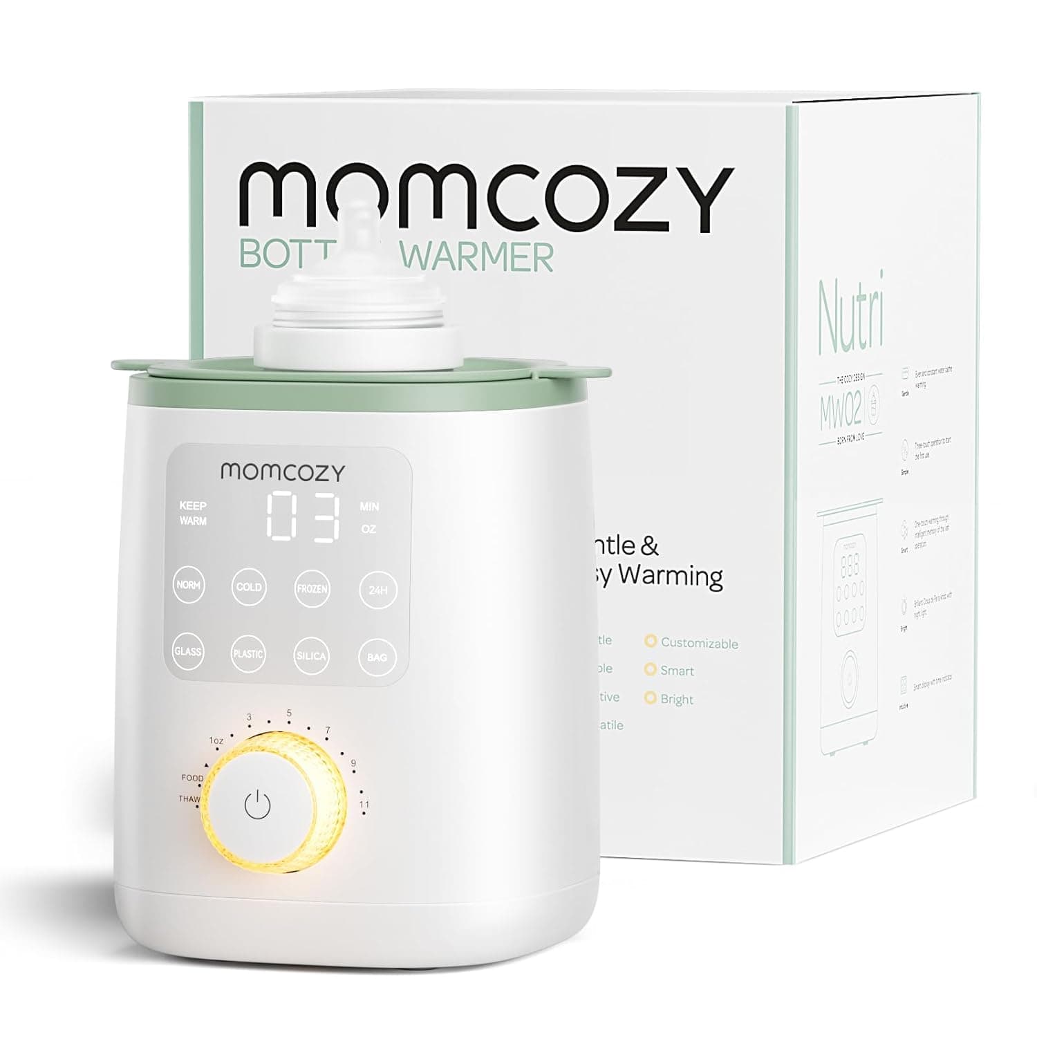 Momcozy Baby Bottle Warmer for Breast Milk Formula Food, Fullest Nutrients Preserved, Fast Heat, Night Light for Nighttime Breastfeeding, One-Touch Easy Use, Newborn Essentials Supplies Gift for Mom