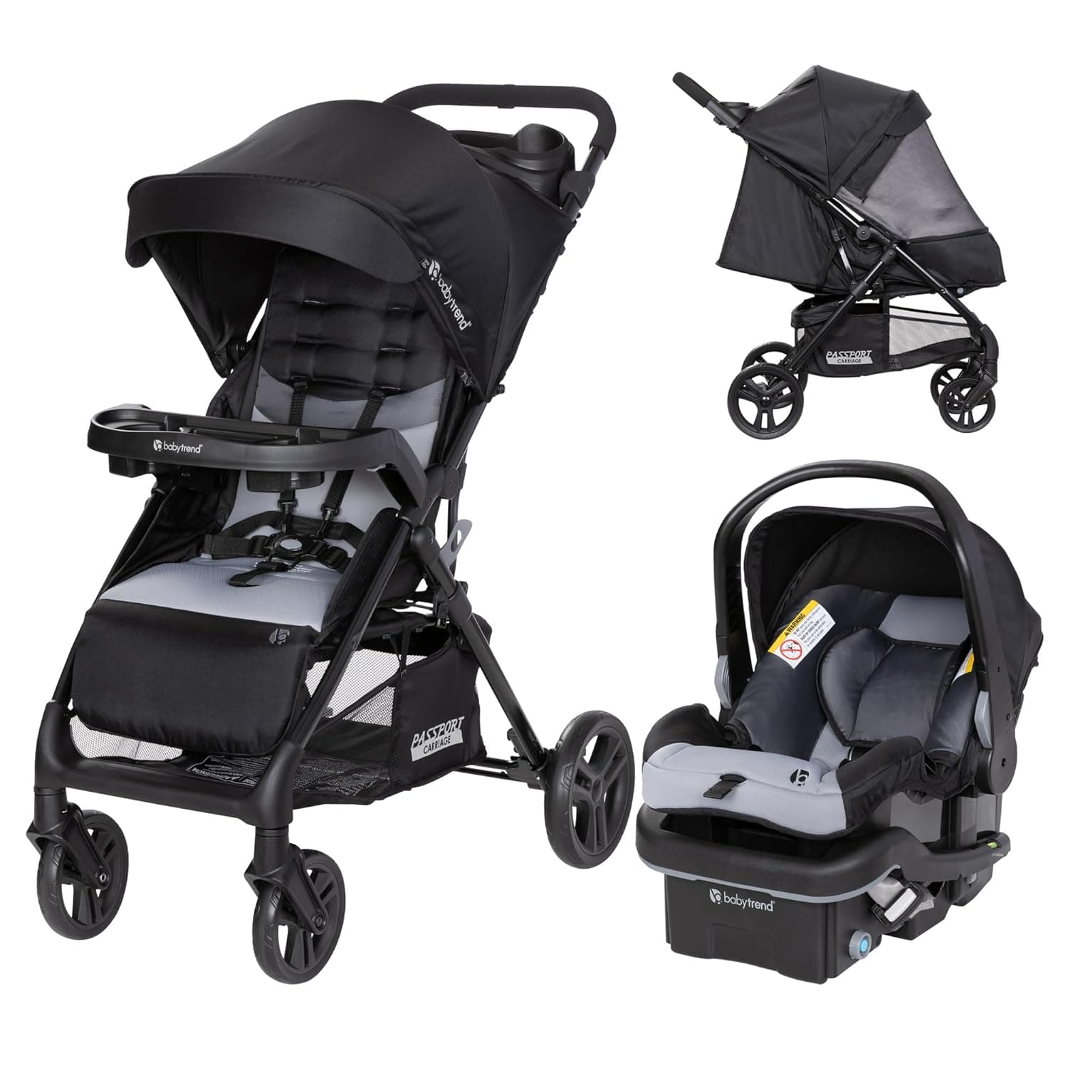 Baby Trend Passport® Carriage Stroller Travel System with EZ-Lift™ Infant Car Seat, Dash Black