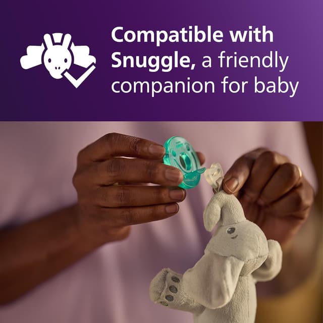 Philips Avent Soothie 0-3 Months Orthodontic Baby Pacifiers, 100% Silicone Pacifiers, One Piece, BPA-Free, Green, 4 Pack, Model SCF190/41 preview 9