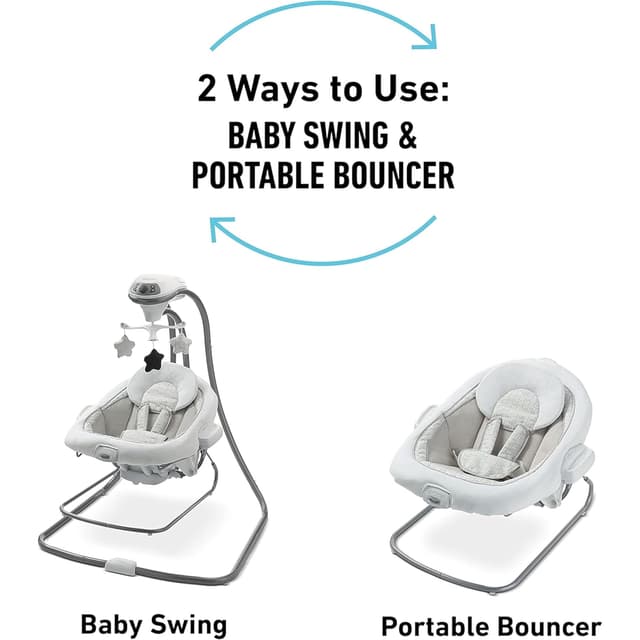 Graco DuetConnect LX Portable Baby Swing and Bouncer, Multi-Direction Baby Bouncer Seat, Multiple Swing Speeds, Redmond preview 4
