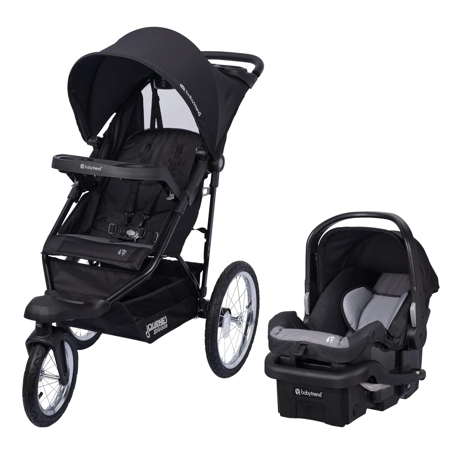 Baby Trend Journey Jogger Travel System with EZ-Lift Infant Car Seat, Stellar Black