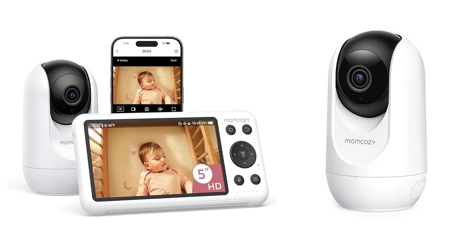 Momcozy Smart WiFi Baby Monitor with Camera & Baby Monitor BM04 Add-on Camera