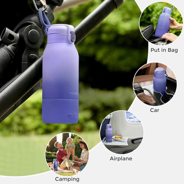 Momcozy Portable Bottle Warmer for Travel – Dual Heating Modes for Breast Milk & Water, Portable Milk Warmer with Fast Heating & Long Battery Life, 17 Ounces Large Capacity, Purple preview 8