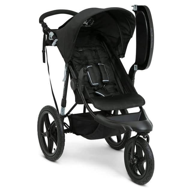 Delta Children Apollo Jogging Stroller - Shock Absorbing Frame with Large Canopy & Recline - Car Seat Compatible, Black preview 8