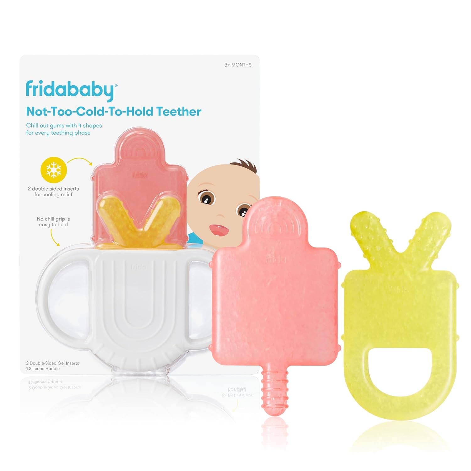 Frida Baby Teething Relief Not-Too-Cold-to-Hold Baby Teether BPA-Free Silicone Teething Toys