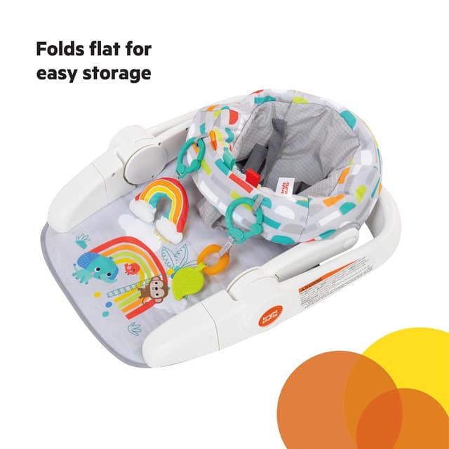 Bright Starts Learn-to-Sit Baby Floor Seat, 2-Positions Grow with Infant, Portable Baby Chair, Includes Sensory Toys, Unisex, 4-12 Months, Playful Paradise preview 5