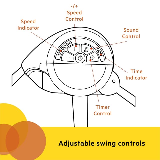 Bright Starts Portable Automatic 6-Speed Baby Swing with Adaptable Speed, Taggies, Music, Removable-Toy-Bar, 0-9 Months 6-20 lbs (Whimsical Wild) preview 3