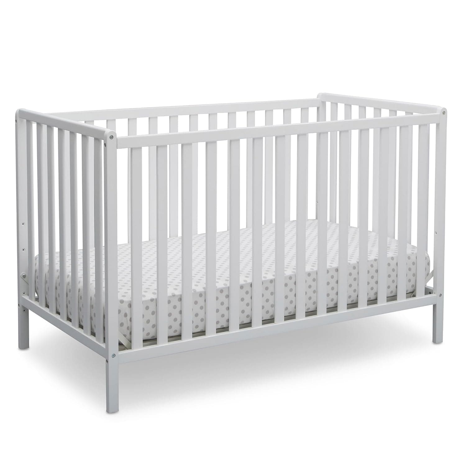 Delta Children Heartland 4-in-1 Convertible Crib - Greenguard Gold Certified, Bianca White