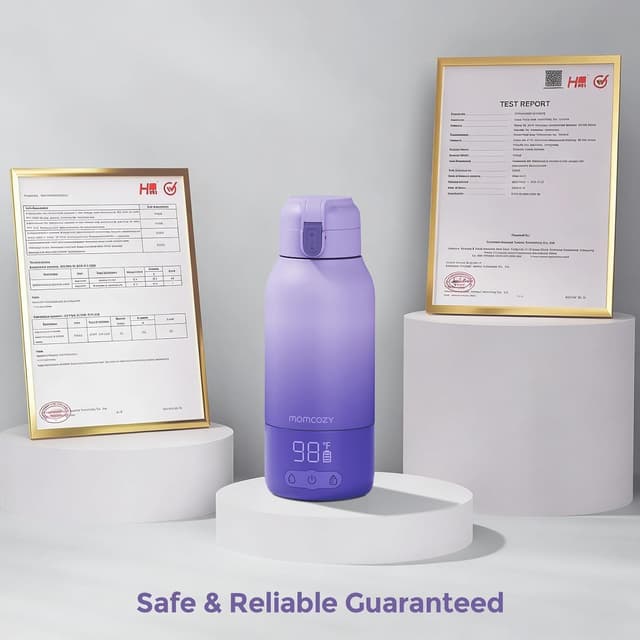 Momcozy Portable Bottle Warmer for Travel – Dual Heating Modes for Breast Milk & Water, Portable Milk Warmer with Fast Heating & Long Battery Life, 17 Ounces Large Capacity, Purple preview 9