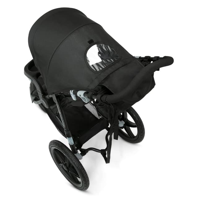 Delta Children Apollo Jogging Stroller - Shock Absorbing Frame with Large Canopy & Recline - Car Seat Compatible, Black preview 4