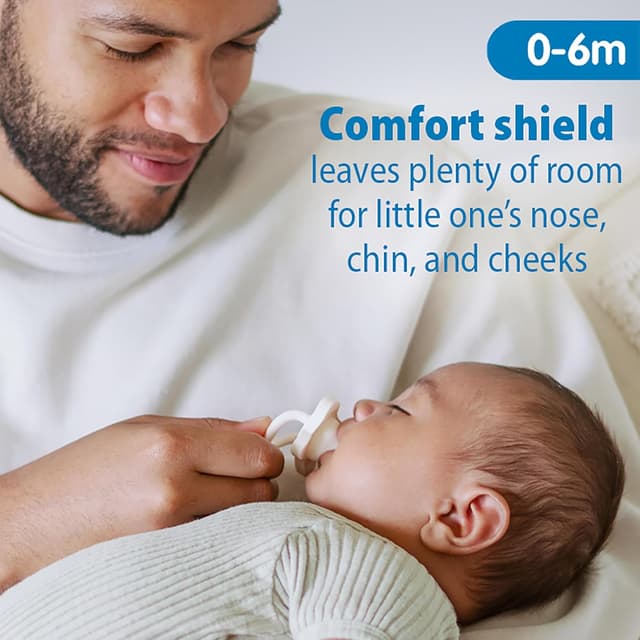 Dr. Brown's HappyPaci 100% Silicone Baby Pacifier, Contoured One-Piece Design, Cool Gray, Green, Ecru, 0-6m, BPA-Free, 3 Pack preview 7