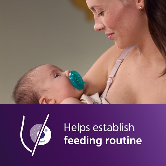 Philips Avent Soothie 0-3 Months Orthodontic Baby Pacifiers, 100% Silicone Pacifiers, One Piece, BPA-Free, Green, 4 Pack, Model SCF190/41 preview 3