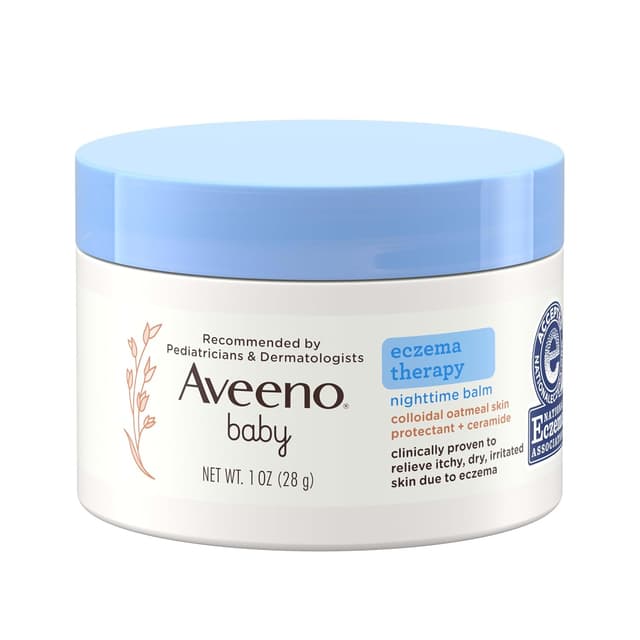 Aveeno Baby Eczema Therapy Nighttime Moisturizing Body Balm, Nourishing Skin Protectant Soothes & Relieves Dry, Itchy Skin from Eczema, Hypoallergenic, Fragrance- & Steroid-Free, 11 oz preview 8