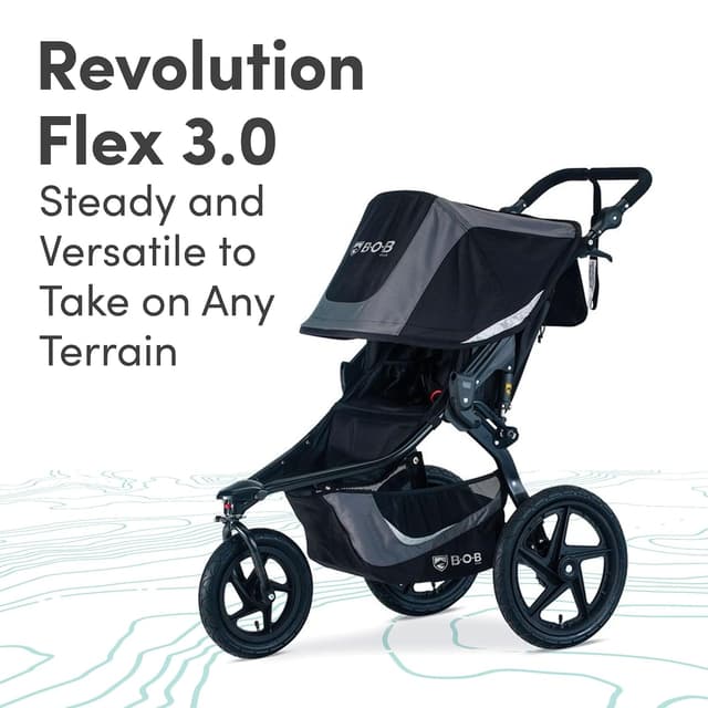 BOB Gear Revolution Flex 3.0 Jogging Stroller, Graphite Black preview 2