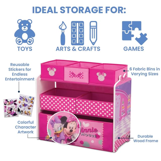 Delta Children Disney Minnie Mouse 6 Bin Design and Store Toy Organizer preview 4