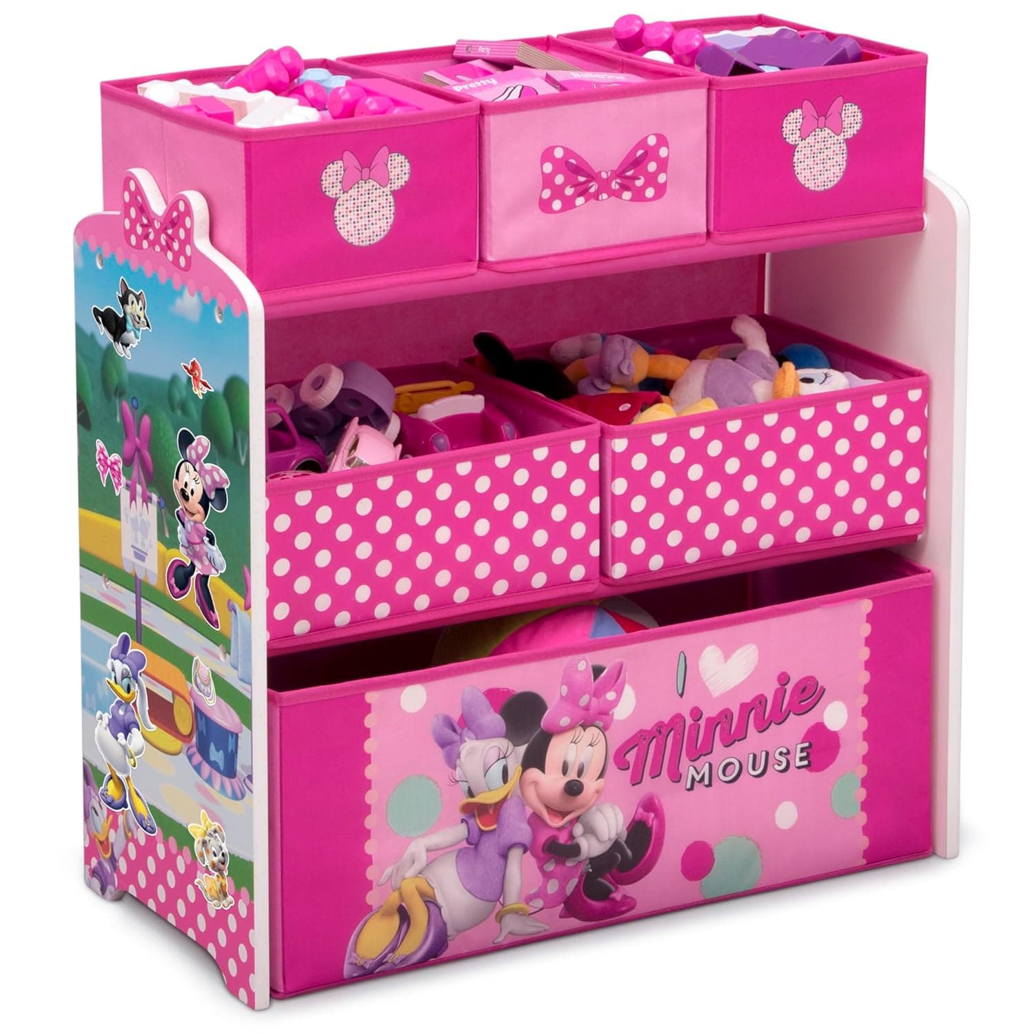 Delta Children Disney Minnie Mouse 6 Bin Design and Store Toy Organizer
