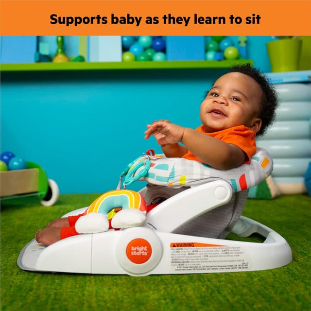 Bright Starts Learn-to-Sit Baby Floor Seat, 2-Positions Grow with Infant, Portable Baby Chair, Includes Sensory Toys, Unisex, 4-12 Months, Playful Paradise preview 6