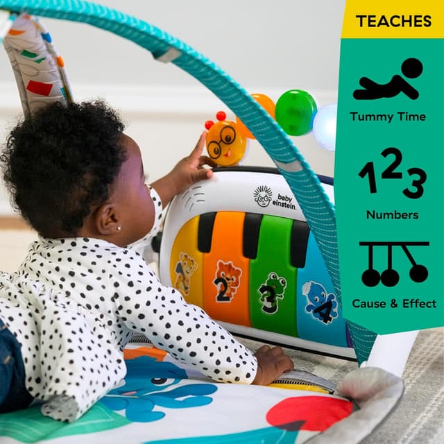 Baby Einstein 4-in-1 Kickin' Tunes Music and Language Play Gym and Piano Tummy Time Activity Mat preview 6