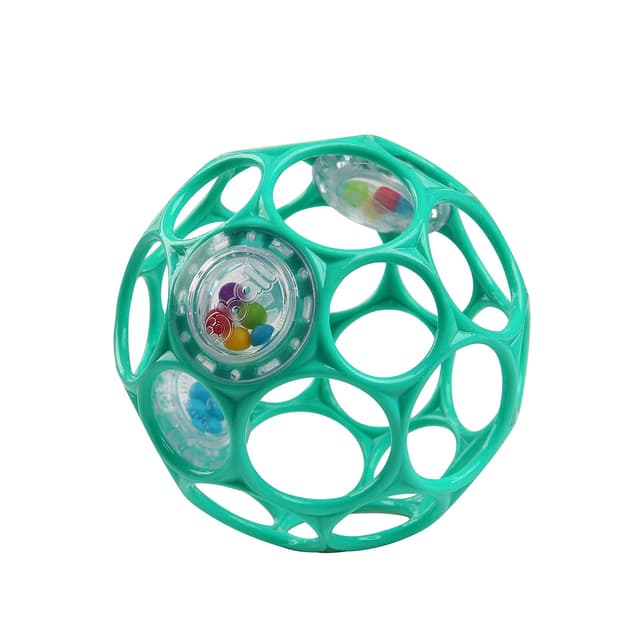 Bright Starts Oball Easy-Grasp Rattle BPA-Free Infant Toy in Teal, Age Newborn and up, 4 Inches preview 1