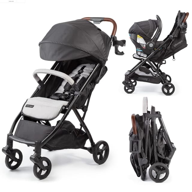 Ingenuity Ingenuity 3Dquickclose CS+ Compact Fold Stroller – Lightweight Stroller with Oversized Canopy, Extra-Large Storage and Compact Fold, Gray preview 1