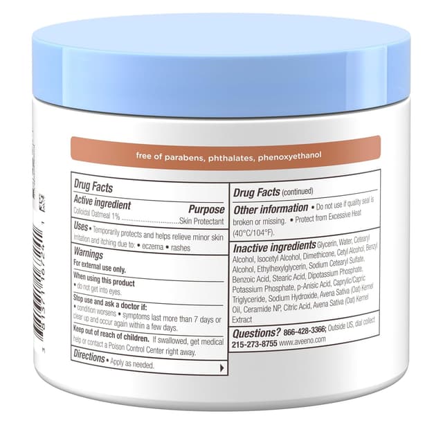 Aveeno Baby Eczema Therapy Nighttime Moisturizing Body Balm, Nourishing Skin Protectant Soothes & Relieves Dry, Itchy Skin from Eczema, Hypoallergenic, Fragrance- & Steroid-Free, 11 oz preview 7