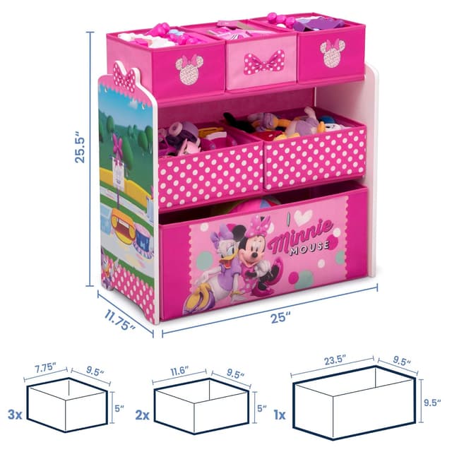 Delta Children Disney Minnie Mouse 6 Bin Design and Store Toy Organizer preview 6