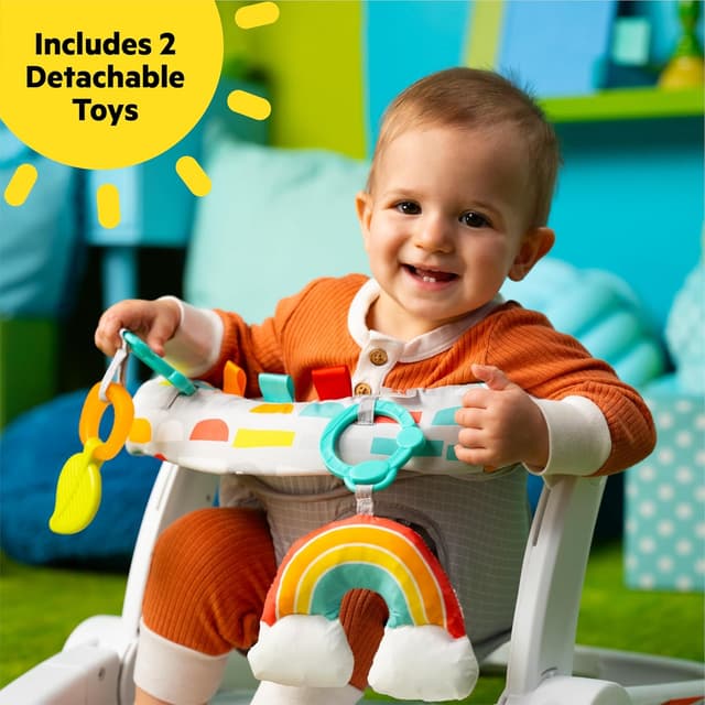 Bright Starts Learn-to-Sit Baby Floor Seat, 2-Positions Grow with Infant, Portable Baby Chair, Includes Sensory Toys, Unisex, 4-12 Months, Playful Paradise preview 2