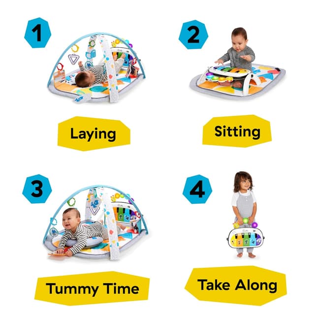 Baby Einstein 4-in-1 Kickin' Tunes Music and Language Play Gym and Piano Tummy Time Activity Mat preview 2