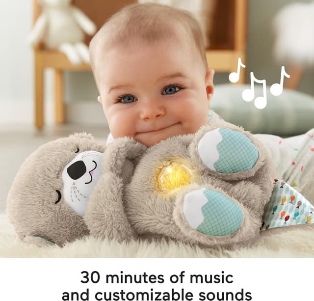 Fisher-Price Baby Toy Soothe 'n Snuggle Otter Portable Plush Sound Machine with Music Lights & Breathing Motion for Newborns 0+ Months preview 4