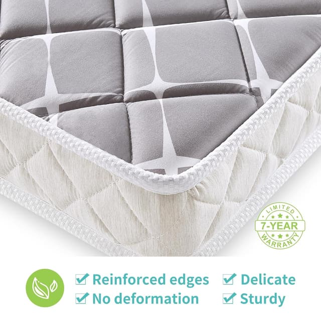 Premium Hypoallergenic Baby Crib Mattress and Toddler Mattress - 52" x 27.6" x 5" - Breathable - Firm Soft - Fits Standard Cribs and Toddler Beds preview 4