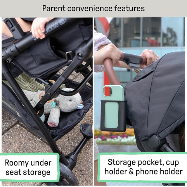 Ingenuity Ingenuity 3Dquickclose CS+ Compact Fold Stroller – Lightweight Stroller with Oversized Canopy, Extra-Large Storage and Compact Fold, Gray preview 9