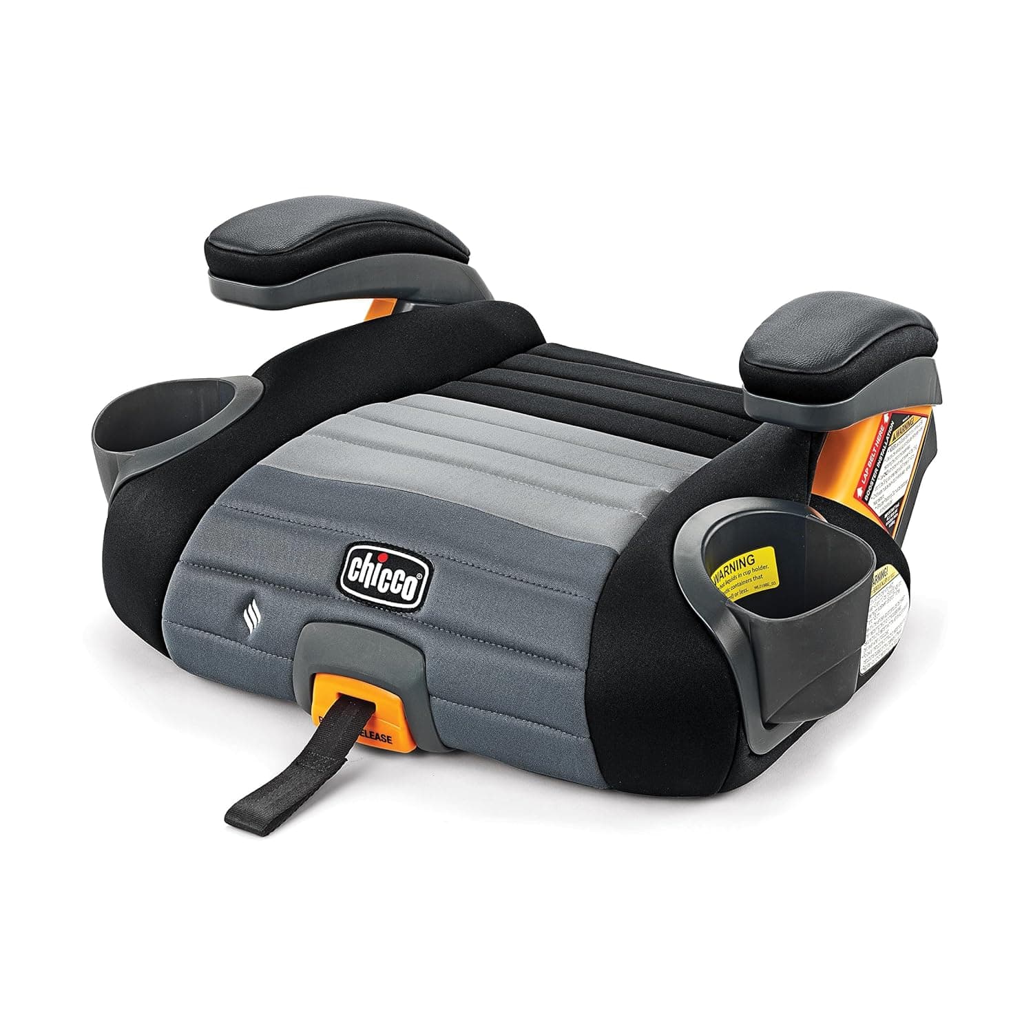 Chicco GoFit ClearTex Plus Backless Booster Car Seat, Latch Attachment, Quick-Release Latch Removal, Portable Car Booster Seat for Children at Least 4 Years Old and 40-110 lbs, Obsidian/Black