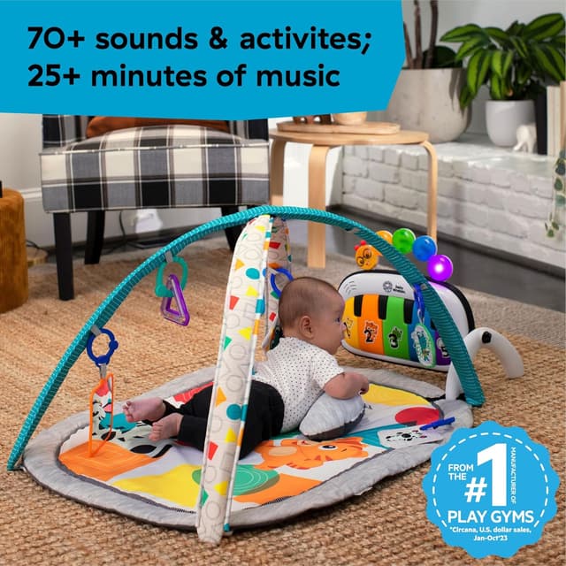 Baby Einstein 4-in-1 Kickin' Tunes Music and Language Play Gym and Piano Tummy Time Activity Mat preview 4
