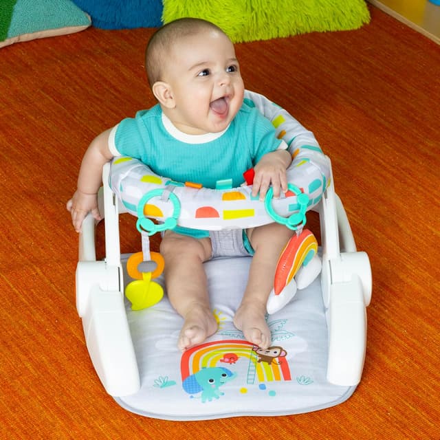 Bright Starts Learn-to-Sit Baby Floor Seat, 2-Positions Grow with Infant, Portable Baby Chair, Includes Sensory Toys, Unisex, 4-12 Months, Playful Paradise preview 10