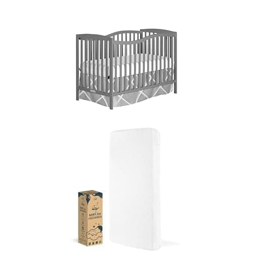 Bundle of Dream On Me Chelsea 5-in-1 Convertible Crib & Baby Fairy Dust 5” Full Size Crib Mattress | Greenguard Gold Certified, 4 Height Positions, Washable Cover, Firm Support for Infants & Toddlers